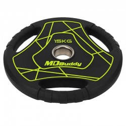 Диски поліуретанові MD Buddy 15кг, чорний, код: TA-9647-15-S52