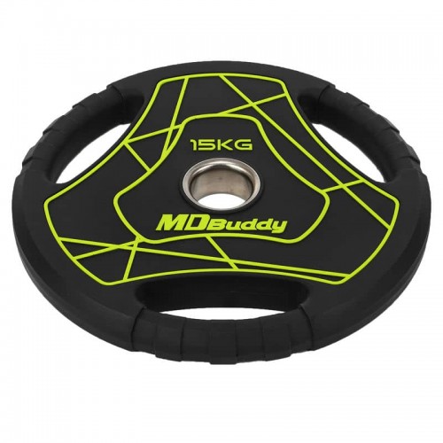 Диски поліуретанові MD Buddy 15кг, чорний, код: TA-9647-15-S52 Диски поліуретанові MD Buddy 15кг, чорний, код: TA-9647-15-S52