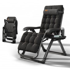 Крісло шезлонг Zero Gravity WCG Mafia зі смугастим полотном + чорний матрац, код: S13-PP-IF