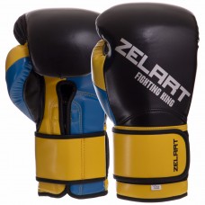 Рукавички боксерські Zelart 10 унцій, синій-жовтий-чорний, код: BO-2887_10_BLYBK-S52