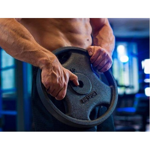 Диск сталевий RN-Sport 15 кг під гриф Ø25мм для штанги з Quatro хватом, код: RN_quatro 15-27