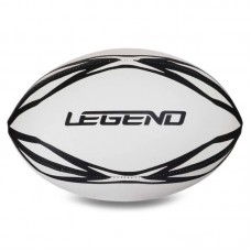 М"яч для регбі гумовий Legend №4 білий-чорний, код: R-3298-S52