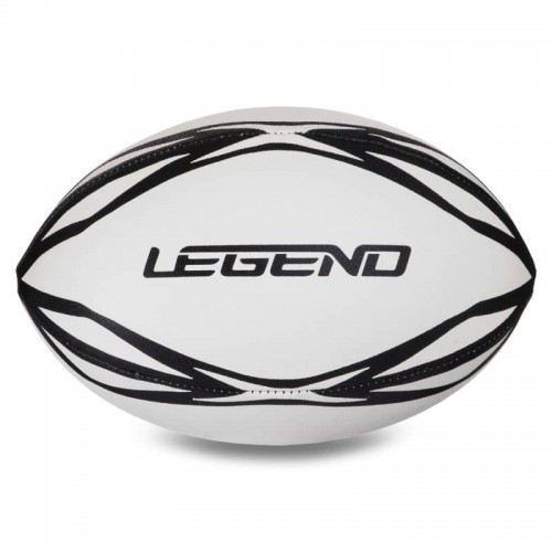 М"яч для регбі гумовий Legend №4 білий-чорний, код: R-3298-S52