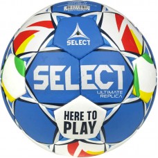М"яч гандбольний Select Ultimate Replica EHF European League v24 Mini №0, біло-синій, код: 5703543321896