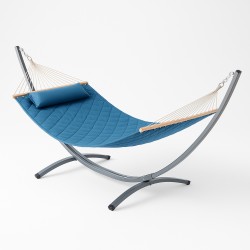 Стійка для гамака + Двомісний гамак Soft XXL 200x140 з планками, блакитний, код: WCGR-H05-2-IF Стійка для гамака + Двомісний гамак Soft XXL 200x140 з планками, блакитний, код: WCGR-H05-2-IF