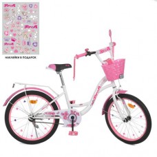 Велосипед дитячий Profi Kids Butterfly d=20, біло-малиновий, код: Y2025-1-MP