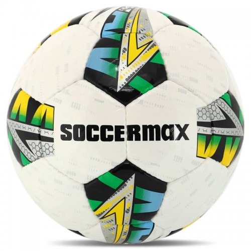 М"яч футбольний Soccermax №5, білий-зелений, код: FB-4424_G