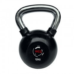 Гиря прогумована з хромованою ручкою WCG 12 кг, код: KPR-12-IF Гиря прогумована з хромованою ручкою WCG 12 кг, код: KPR-12-IF