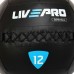 М"яч набивний медичний для кросфіту LiveUp 12кг, чорний, код: LP8103-12