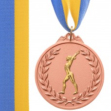 Медаль спортивна зі стрічкою PlayGame Гімнастика бронзова, код: C-4851_B