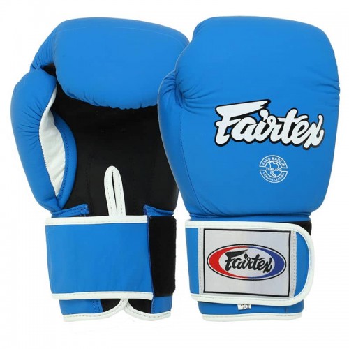 Рукавички боксерські Fartex шкіра, 12oz, синій-чорний, код: F-8577_12BL