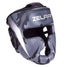 Шолом боксерський з повним захистом Zelart L чорний-сірий, код: BO-2530_LGR