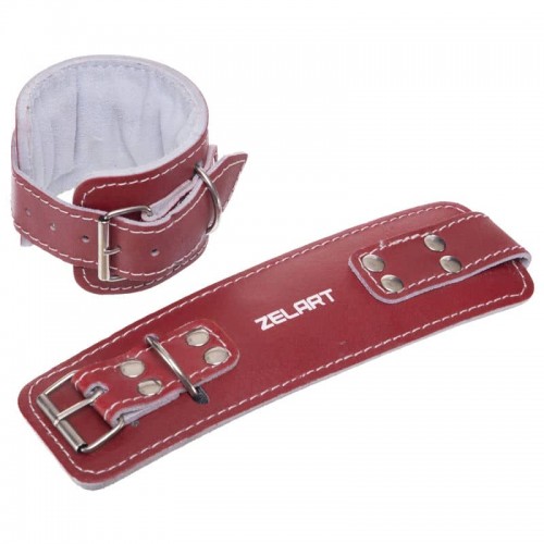 Манжет (ремінь) для силової тяги на гомілку та зап"ястя Zelart червоний, код: SB-165198-S52