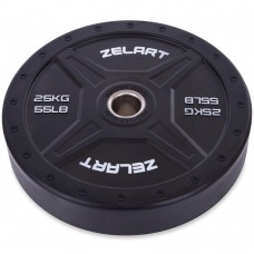 Бамперні диски для кроссфіта Zelart Bumper Plates 25 кг, чорний, код: TA-2258-25-S52