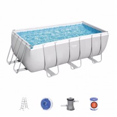 Прямокутний каркасний басейн Bestway Power Steel Frame Pool 4120х2010х1220 мм, код: 56241BW-IB