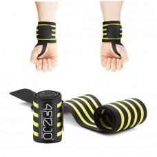 Бинти для зап"ясть (кистьові бинти) 4Fizjo Wrist Wraps 420х80 мм, чорний-жовтий, код: 4FJ0135