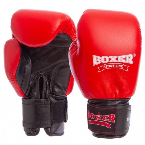 Рукавички боксерські професійні з печаткою ФБУ Boxer Profi шкіряні 12 унцій, червоний, код: BO-2001_12R Рукавички боксерські професійні з печаткою ФБУ Boxer Profi шкіряні 12 унцій, червоний, код: BO-2001_12R
