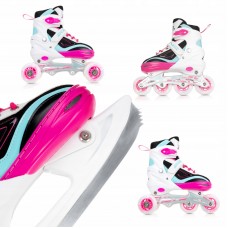 Роликові ковзани SportVida 4 в 1 Size 35-38 White/Pink/Blue, код: SV-LG0032
