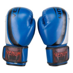 Боксерські рукавички Venum 12oz, синій-срібло., код: VM55-12BS-WS