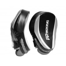 Лапи боксерські PowerPlay PU пара, 230х190х60 мм, чорний-сірий, код: PP_3050_Grey