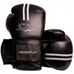 Боксерські рукавиці PowerPlay Black/White 8-16oz, код: PP_3016_Black/White