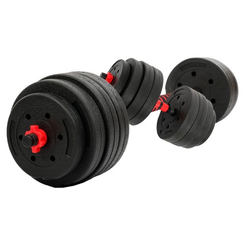 Гантелі трансформер перетворюються на штангу BioGym 3в1 40кг, чорний-червоний, код: TA-9455-40