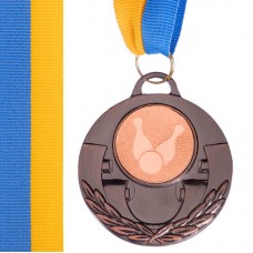Медаль спортивна зі стрічкою PlayGame Aim Боулінг бронза, код: C-4846-0006_B