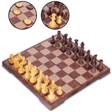 Шахи, шашки 2 в 1 ChessTour пластикові на магнітах 300x300 мм, код: QX2880-S-S52