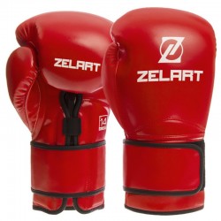 Рукавички боксерські Zelart PU 12 унцій, червоний, код: BO-1391_12_R-S52