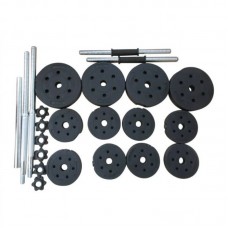 Штанга та 2 гантелі HouseFit загальна вага 50кг, код: К00022519 Штанга та 2 гантелі HouseFit загальна вага 50кг, код: К00022519