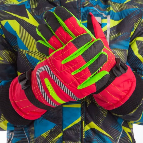 Рукавички гірськолижні теплі жіночі Camping M-L рожевий-салатовий, код: B-622_MLORG Рукавички гірськолижні теплі жіночі Camping M-L рожевий-салатовий, код: B-622_MLORG