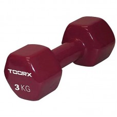 Гантель для фітнесу Toorx Vinyl 1х3 кг, бордовий, код: 931128-SVA