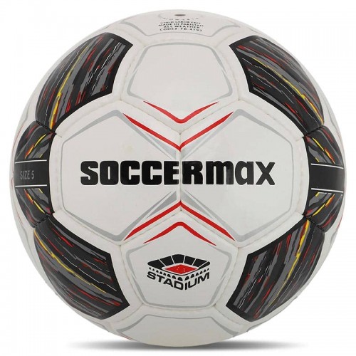 М"яч футбольний Soccermax №5 PU, білий-червоний, код: FB-4193_WR