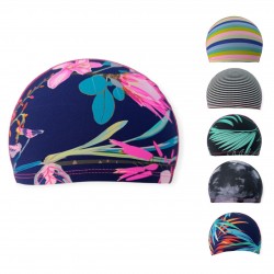 Шапочка для плавання тканинна SNS Принтована PU-H002, темно-синій, код: 11382-SNS