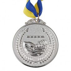 Медаль нагородна PlayGame Плавання d = 65 мм, срібло, код: 357-2-WS