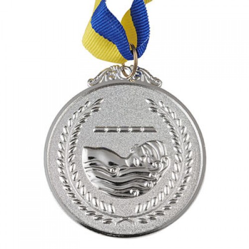 Медаль нагородна PlayGame Плавання d = 65 мм, срібло, код: 357-2-WS