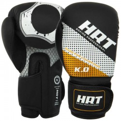Боксерські рукавиці Hard Touch 14 унцій, чорний-золотий, код: BO-8469_14BKGO