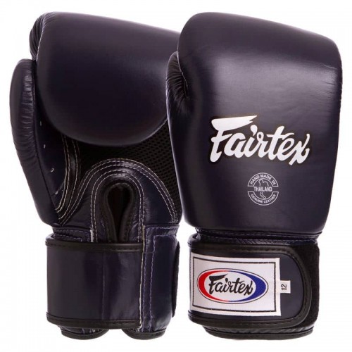 Рукавички боксерські шкіряні Fairtex 10 унцій, темно-синій, код: BGV1_10DBL