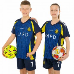 Форма футбольна дитяча PlayGame із символікою AL Nassr Ronaldo 7 гостьова, розмір 26, зріст 140-145, темно-синій-жовтий, код: CO-4656_26