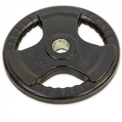 Диски обгумовані Record з потрійним хватом і металевою втулкою 15кг (d-52мм), код: TA-8122-15-S52