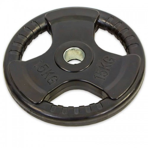 Диски обгумовані Record з потрійним хватом і металевою втулкою 15кг (d-52мм), код: TA-8122-15-S52