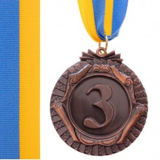 Медаль спортивна зі стрічкою PlayGame Force бронзова, код: C-6863_B
