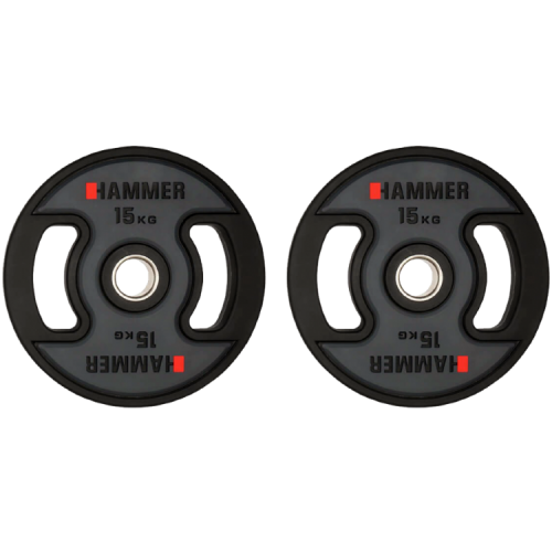 Олімпійські диски професійні Hammer PU Weight Discs 2x15 кг, код: 17044-S25 Олімпійські диски професійні Hammer PU Weight Discs 2x15 кг, код: 17044-S25
