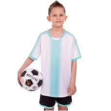 Форма футбольна дитяча PlayGame розмір XS, ріст 140, білий-м"ятний, код: D8825B_XSWM-S52