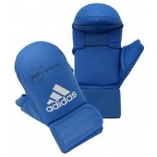 Рукавички із захистом великого пальця для карате Adidas з ліцензією WKF, розмір M, синій, код: 15560-998