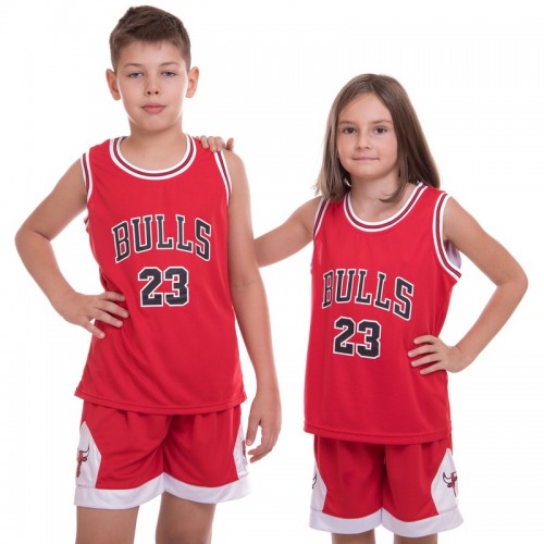 Форма баскетбольна дитяча NBA клуб Chicago Bulls 23 XL (9-10 років), 134-150см, червоний-білий, код: 5351_XLRW