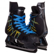 Ковзани хокейні Zelart розмір 39, чорний-синій-жовтий, код: Z-0886_39