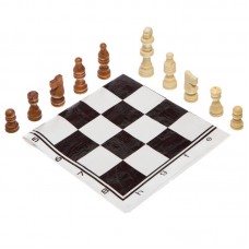 Шахові фігури дерев"яні з полотном з ПВХ ChessTour, код: 205P Шахові фігури дерев"яні з полотном з ПВХ ChessTour, код: 205P