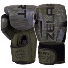 Рукавички боксерські Zelart 14oz, чорний-зелений, код: BO-2533_14BKG