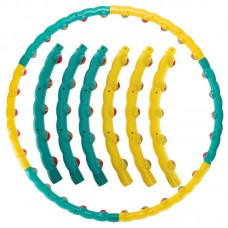 Обруч для схуднення масажний розбірний Хула Хуп FitGo Color Ball 6 секцій, жовтий-бірюзовий, код: 3008-S52